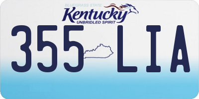 KY license plate 355LIA