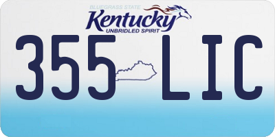 KY license plate 355LIC