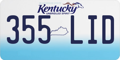 KY license plate 355LID