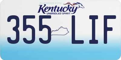 KY license plate 355LIF