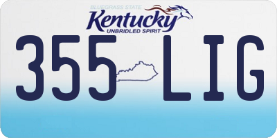 KY license plate 355LIG