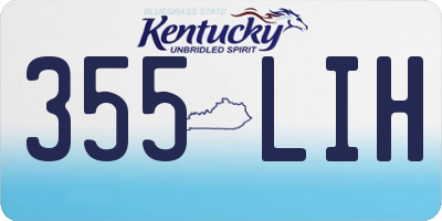 KY license plate 355LIH