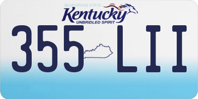 KY license plate 355LII