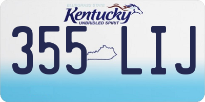 KY license plate 355LIJ