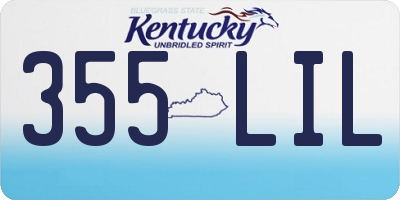 KY license plate 355LIL