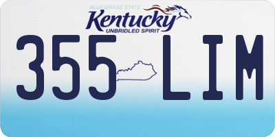 KY license plate 355LIM