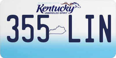 KY license plate 355LIN