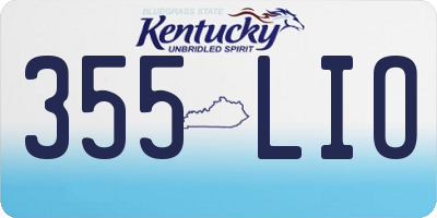 KY license plate 355LIO