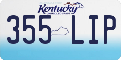 KY license plate 355LIP