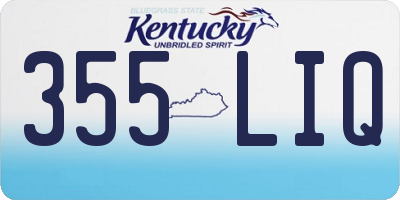 KY license plate 355LIQ