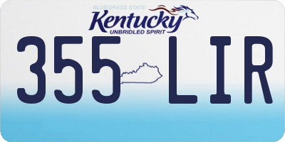 KY license plate 355LIR