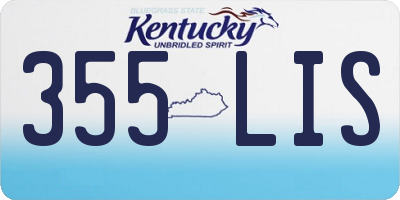 KY license plate 355LIS