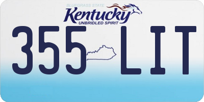 KY license plate 355LIT