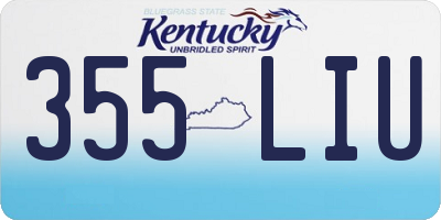 KY license plate 355LIU