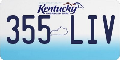 KY license plate 355LIV