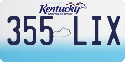 KY license plate 355LIX