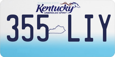 KY license plate 355LIY