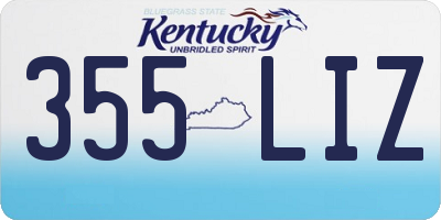 KY license plate 355LIZ