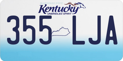 KY license plate 355LJA