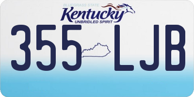 KY license plate 355LJB
