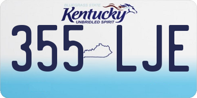 KY license plate 355LJE