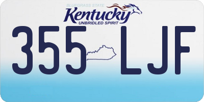 KY license plate 355LJF