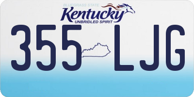 KY license plate 355LJG