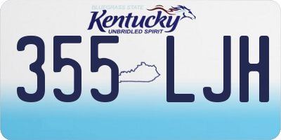 KY license plate 355LJH