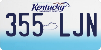 KY license plate 355LJN
