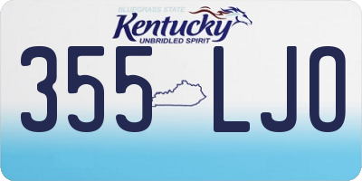 KY license plate 355LJO