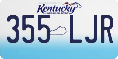 KY license plate 355LJR