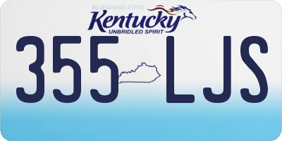 KY license plate 355LJS