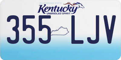 KY license plate 355LJV