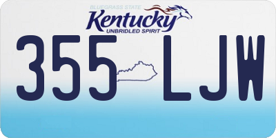 KY license plate 355LJW