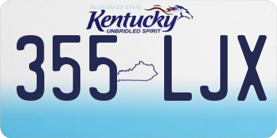 KY license plate 355LJX