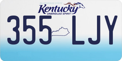 KY license plate 355LJY