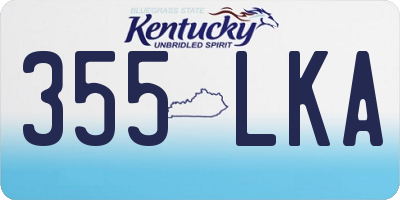 KY license plate 355LKA