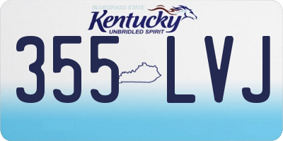 KY license plate 355LVJ