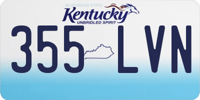 KY license plate 355LVN