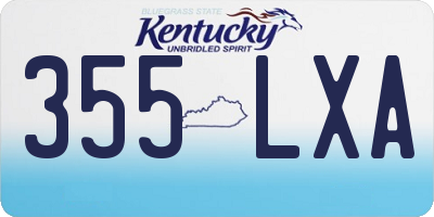 KY license plate 355LXA