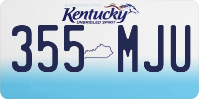 KY license plate 355MJU