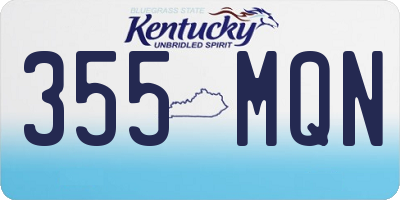 KY license plate 355MQN