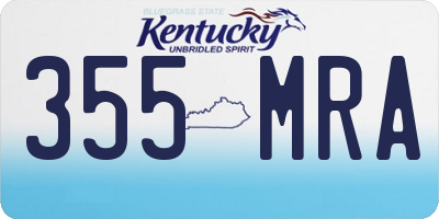KY license plate 355MRA