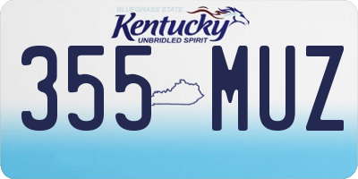 KY license plate 355MUZ