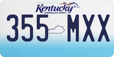 KY license plate 355MXX