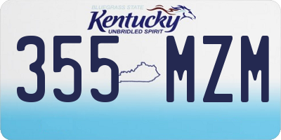 KY license plate 355MZM