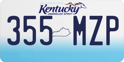 KY license plate 355MZP
