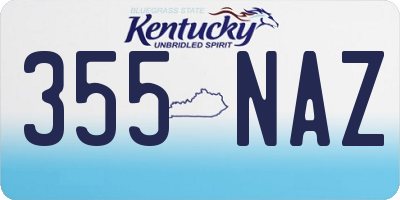 KY license plate 355NAZ