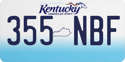 KY license plate 355NBF