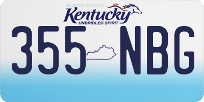 KY license plate 355NBG